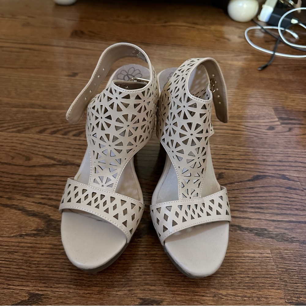 Strappy summer wedges